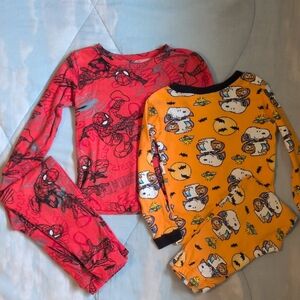 Kids Pajamas Set - Red and Orange